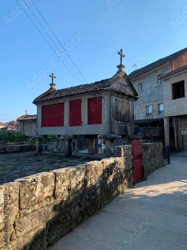 Hórreos tradicionales de Combarro, Galicia photo