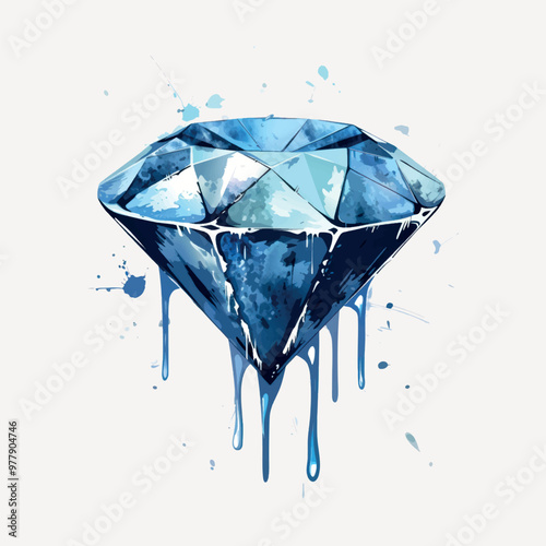 Dripping blue diamond art