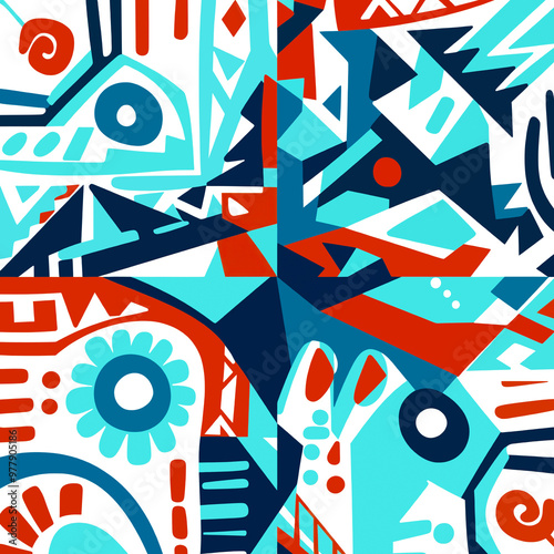 Wall Art Ndebele Geometric Design