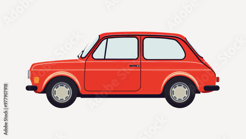Classic red vintage car illustration