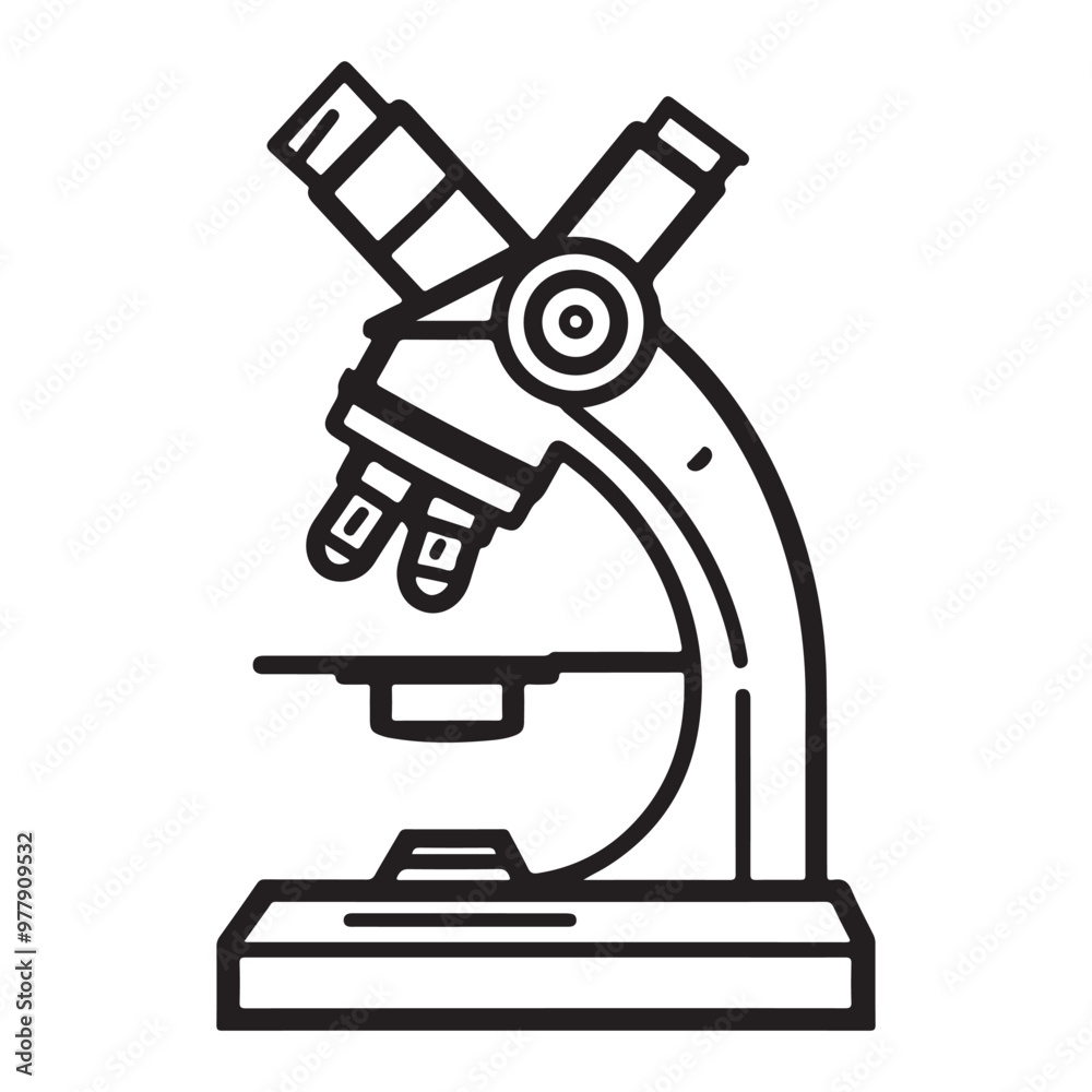 Microscope icon vector design, simple microscope flat icon on isolated white background Microscope icon vector design, simple microscope flat icon on isolated white background
