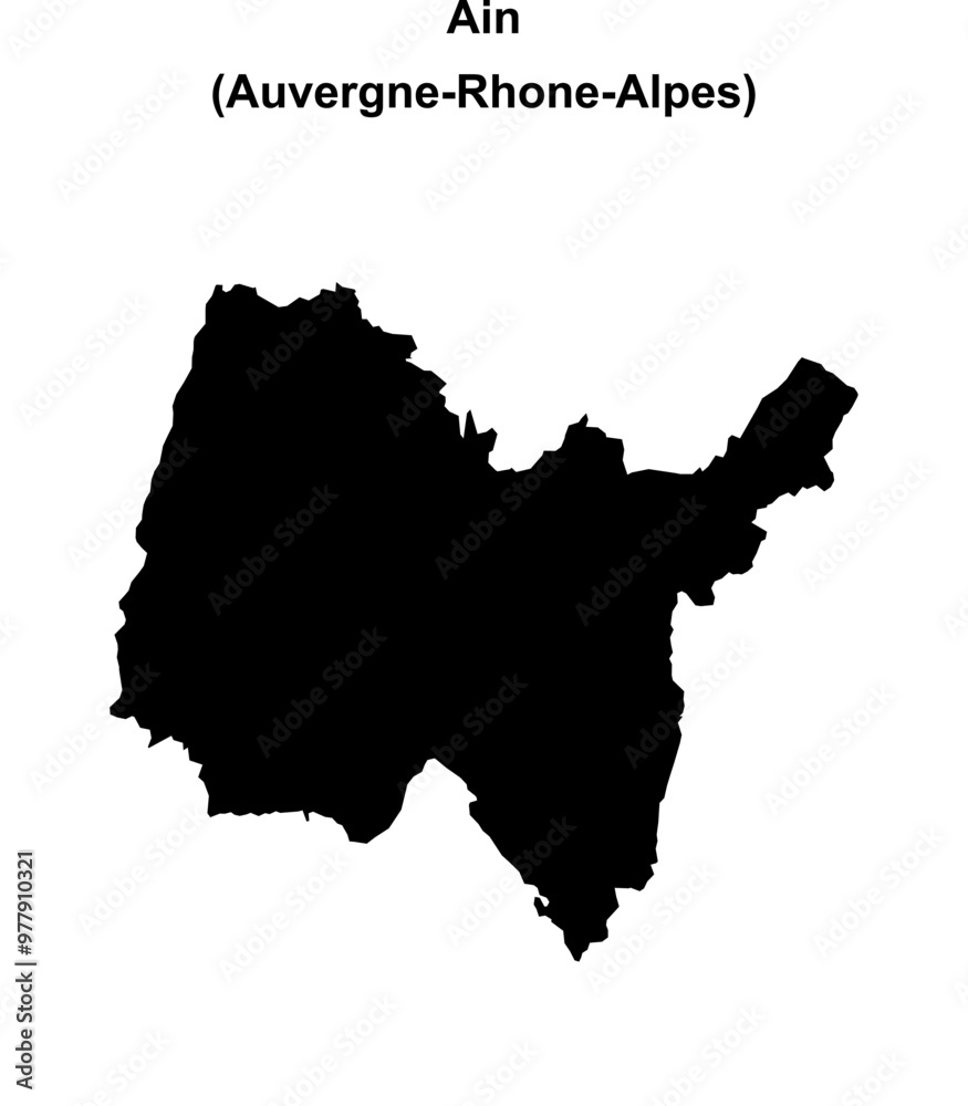 Ain department blank outline map