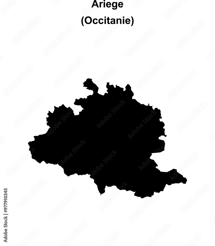 Obraz premium Ariege department blank outline map