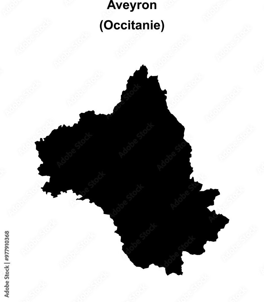 Aveyron department blank outline map Aveyron department blank outline map