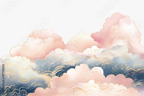 Dreamy pastel cloudscape art