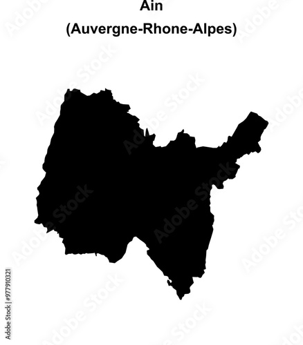 Ain department blank outline map