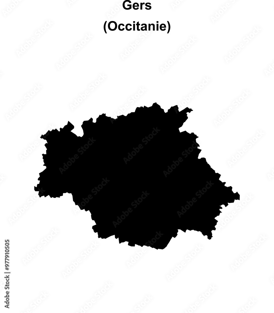 Gers department blank outline map Gers department blank outline map