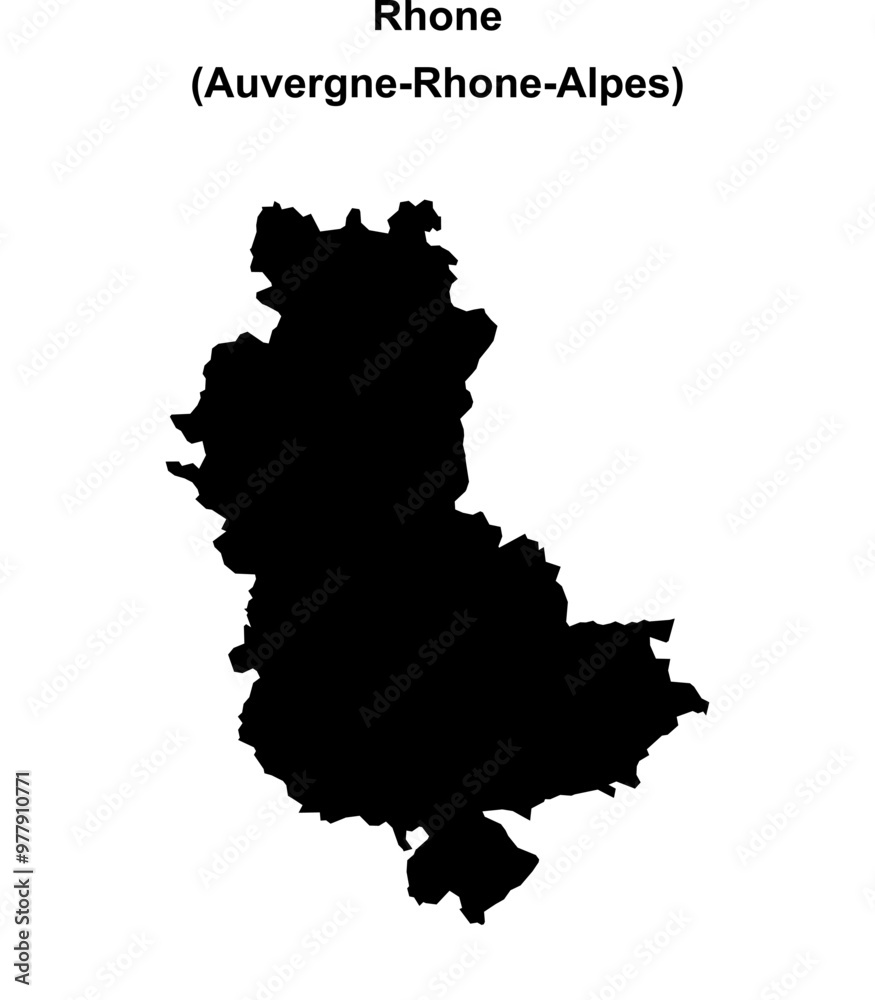 Rhone department blank outline map Rhone department blank outline map