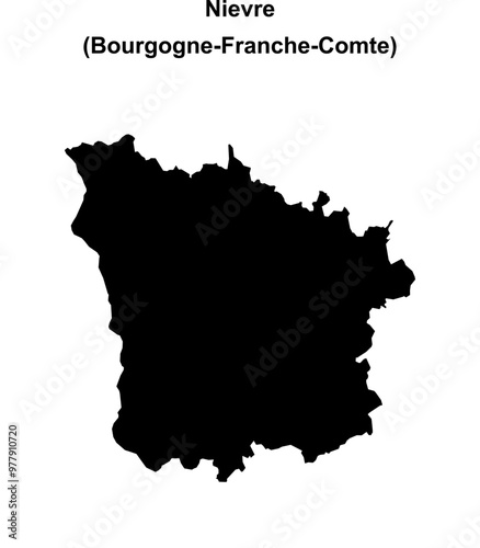 Nievre department blank outline map