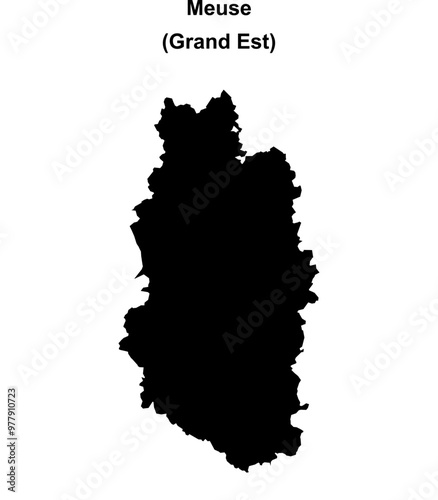 Meuse department blank outline map