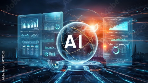 AI and Global Business Design Concept, generative AI