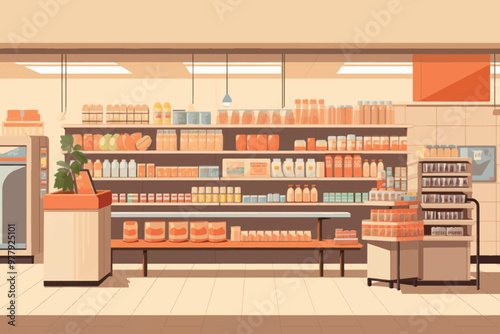 Modern grocery store interior design