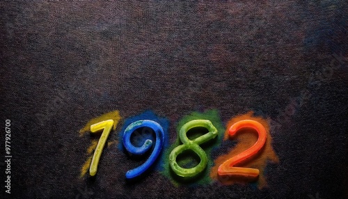 Obraz na płótnie Celebrating the Year 1982 with Vibrant Numbers