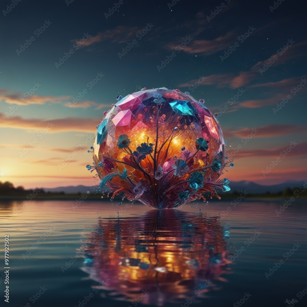 custom made wallpaper toronto digitalThe tranquil majesty of a shimmering crystal crawler moving with divine serenity