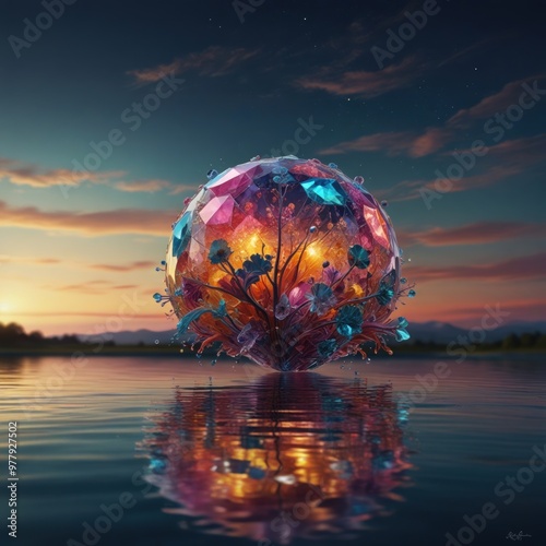 Wallpaper Mural The tranquil majesty of a shimmering crystal crawler moving with divine serenity Torontodigital.ca