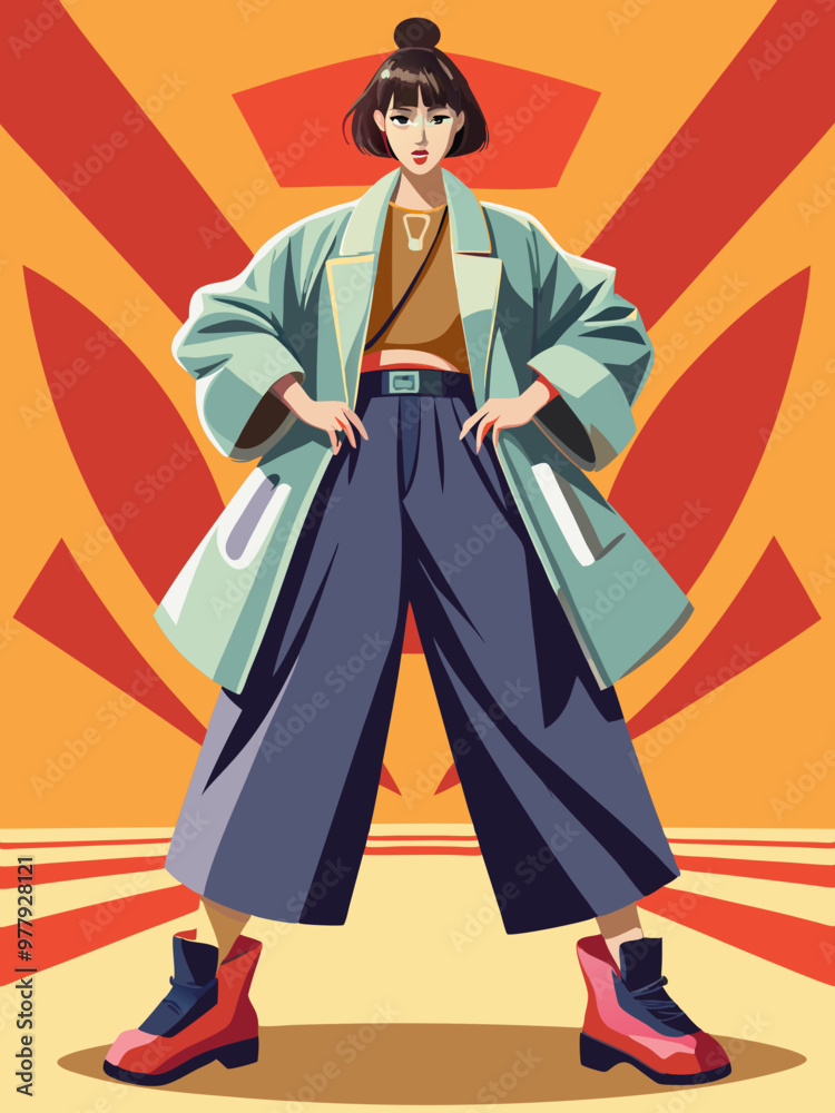 ファッション撮影のためにポージングする日本人女性モデル, 現代ファッション, スタイリッシュ
ファッション撮影のためにポージングする日本人女性モデル, 現代ファッション, スタイリッシュ