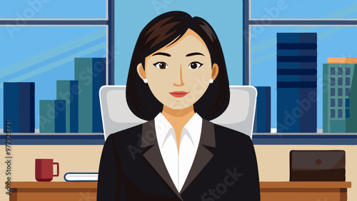 日本の女性弁護士のベクターイラスト