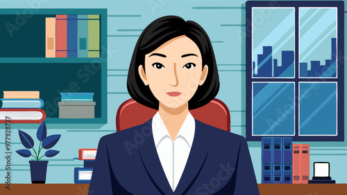 日本の女性弁護士のベクターイラスト