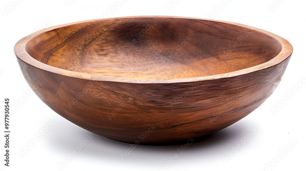 A fancy wooden platter or empty wooden bowl isolated over a white backdrop for copy space A fancy wooden platter or empty wooden bowl isolated over a white backdrop for copy space