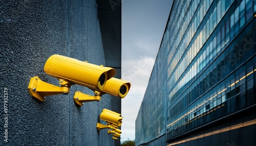 Obraz na płótnie many security cameras on the wall w salonie