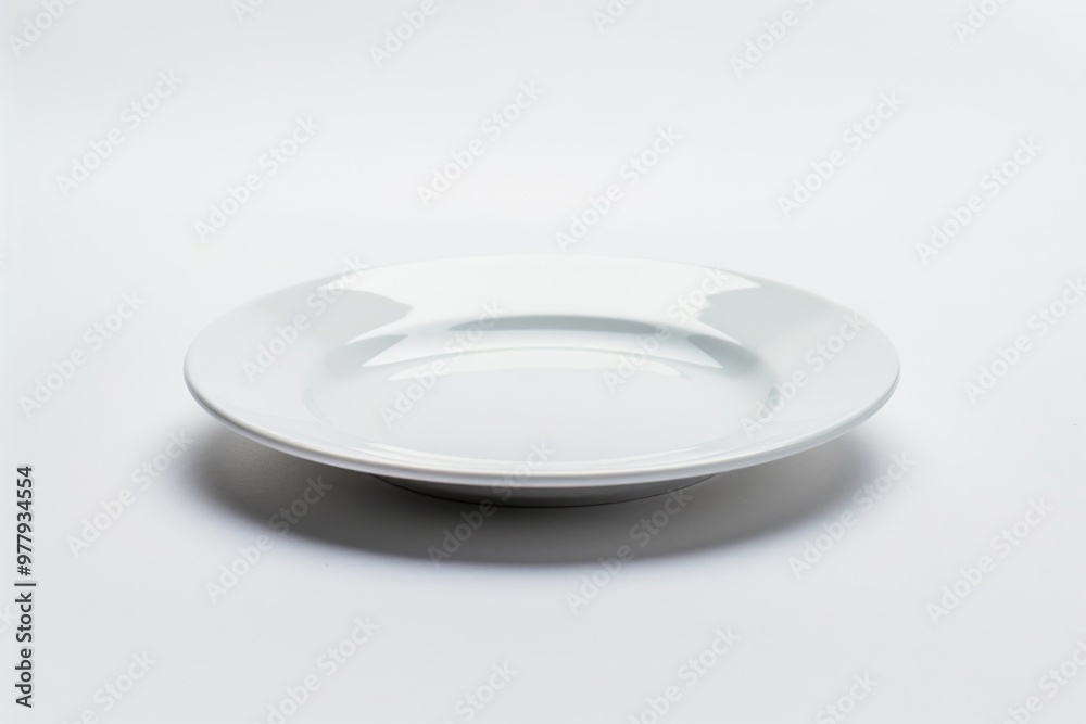A single white plate sits on top of a table A single white plate sits on top of a table