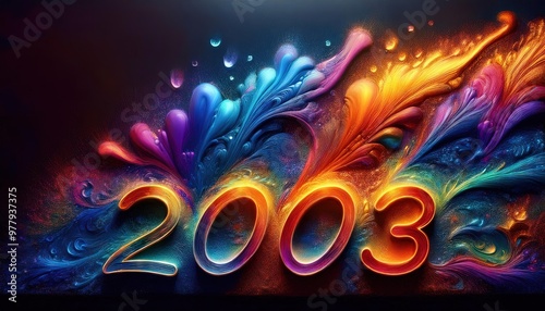 Vibrant Artistic Design Featuring the Year 2003