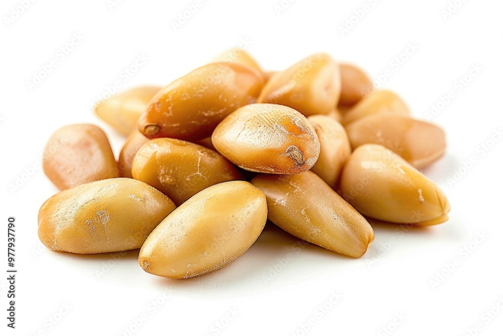A collection of various nuts arranged on a clean white surface A collection of various nuts arranged on a clean white surface