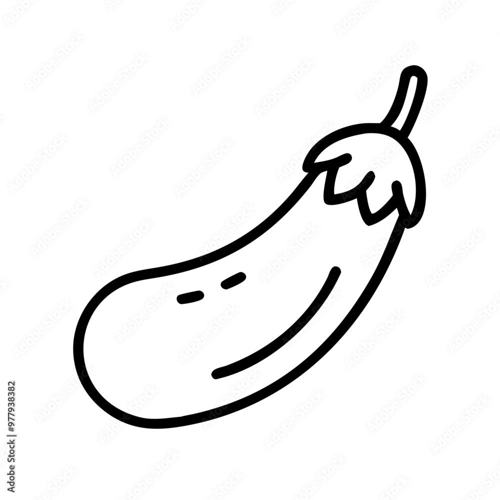 Eggplant vector icon in minimalistic style Eggplant vector icon in minimalistic style