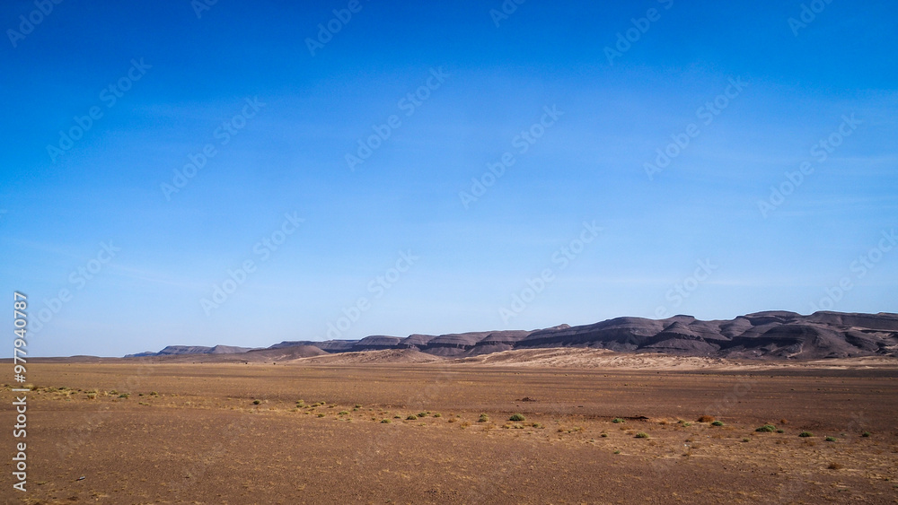 The Sahara Desert en route to Erg Chigaga in Morocco The Sahara Desert en route to Erg Chigaga in Morocco