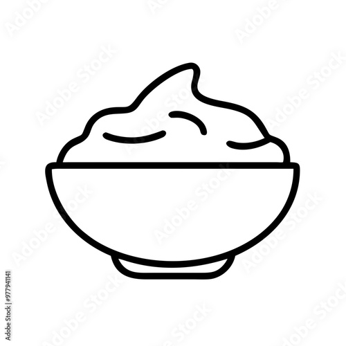 Hummus vector icon in minimalistic style 