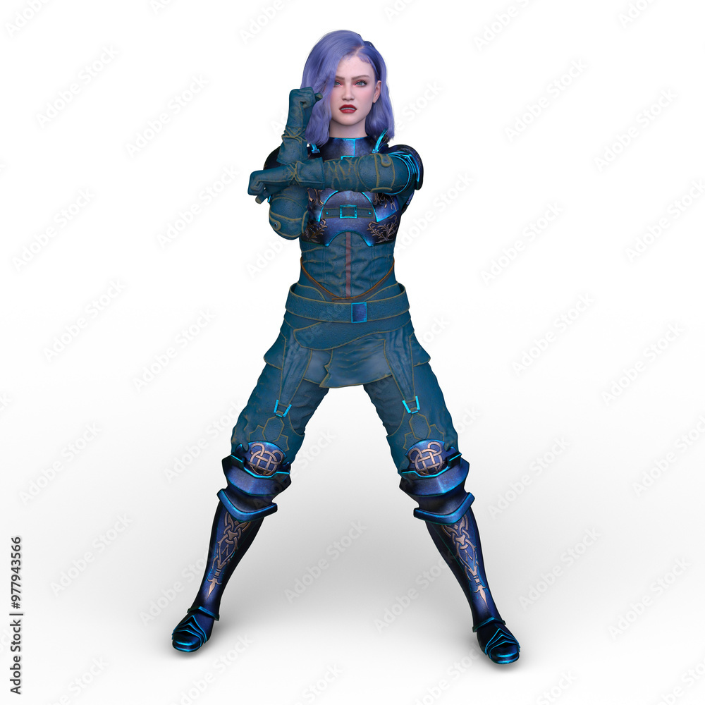 女性戦士　3DCGレンダリング