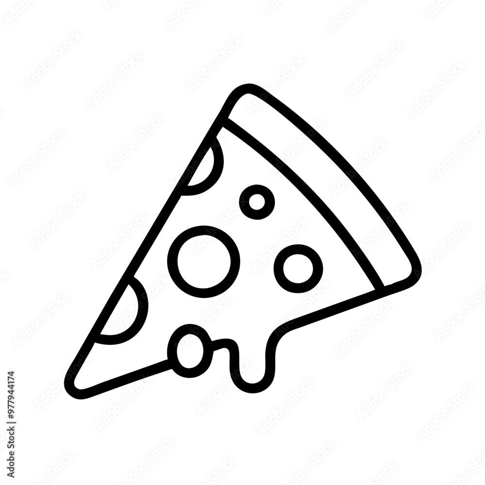 Vector icon of a slice of cheese pizza for food and culinary design Vector icon of a slice of cheese pizza for food and culinary design