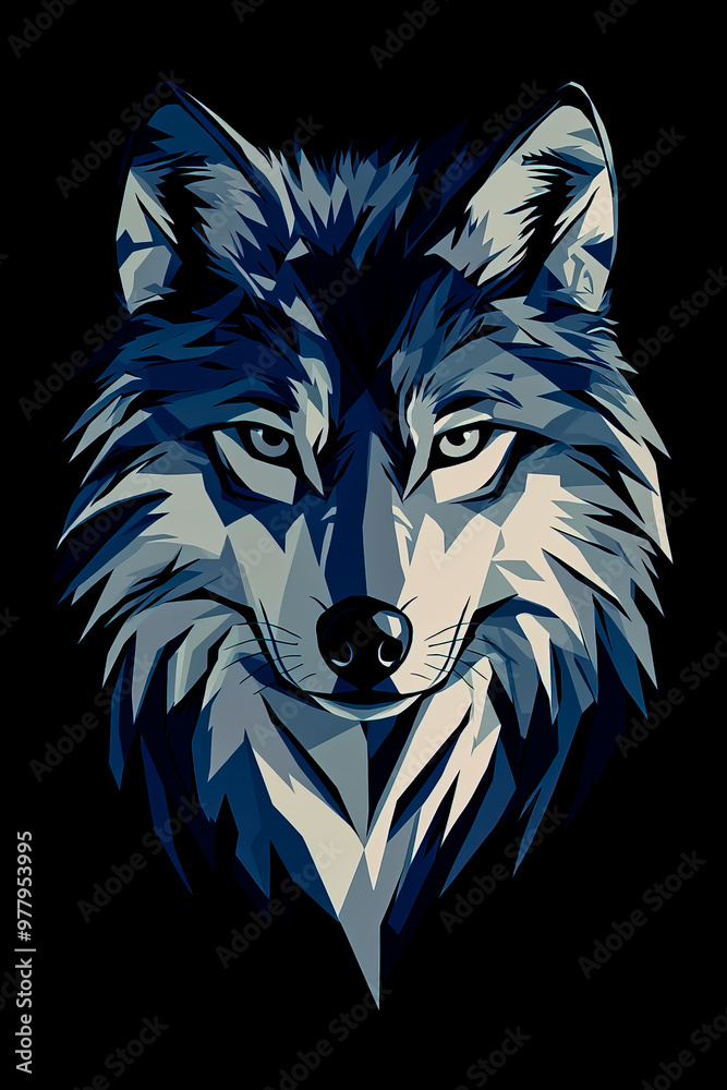 Naklejka premium Design a wolf with a stylized, modern look.