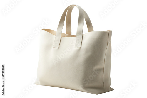 beige tote bag.