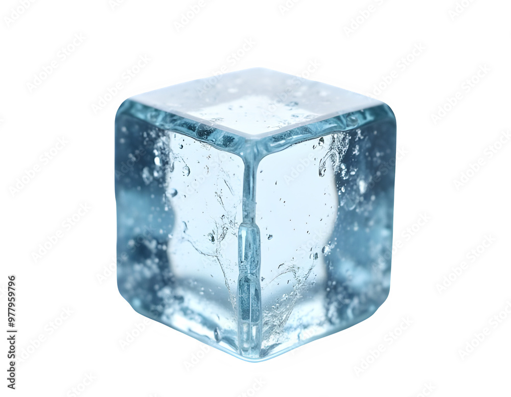 Crystal Clear ice cube isolated on white background Crystal Clear ice cube isolated on white background