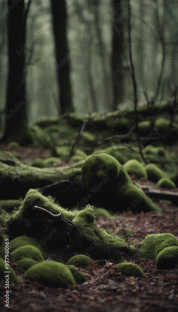 A serene forest scene with moss-covered ground and tree roots, enveloped in a misty atmosphere.
A serene forest scene with moss-covered ground and tree roots, enveloped in a misty atmosphere.