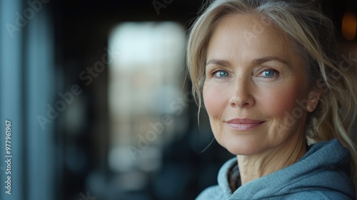 Active Mature Woman in Fitness Center