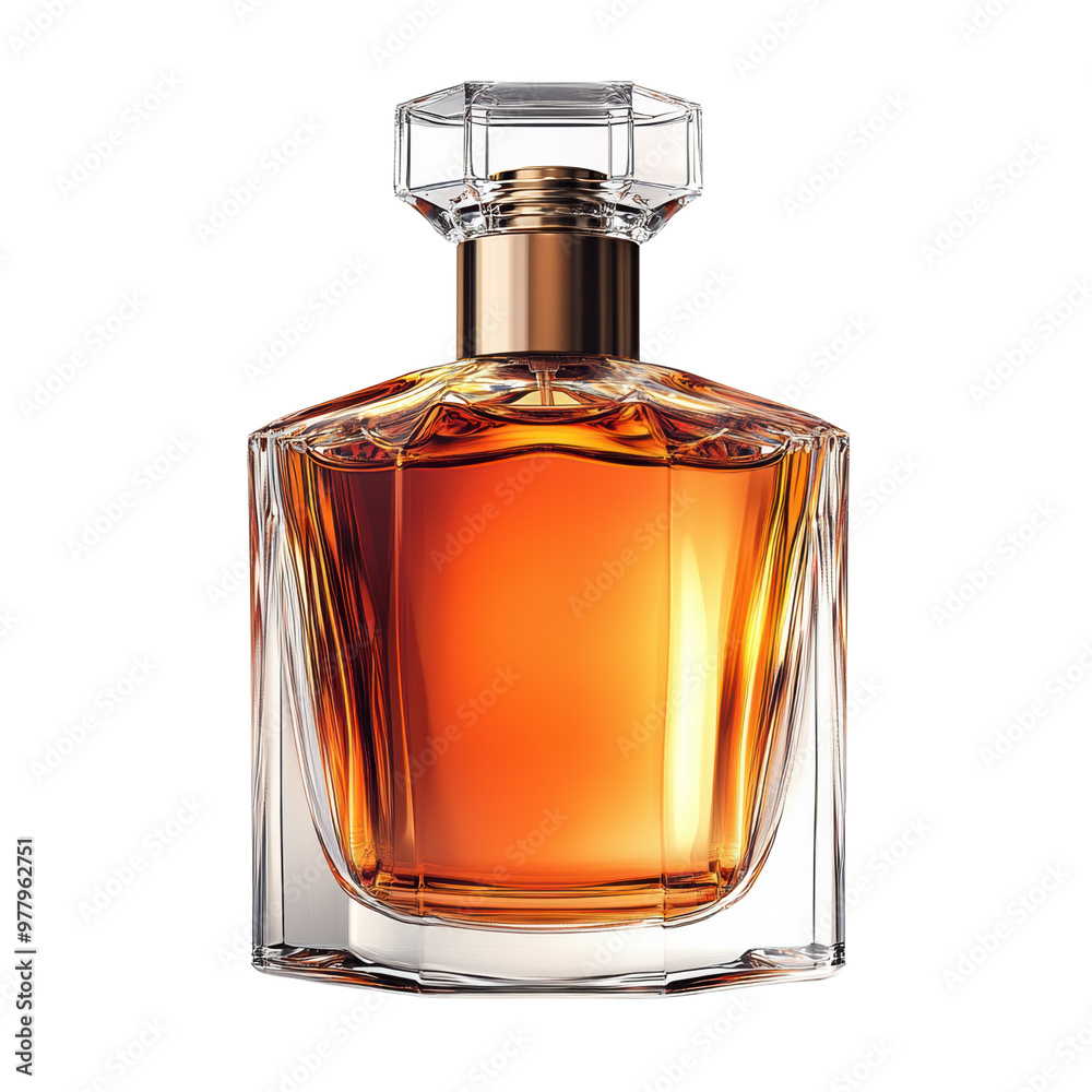 glass perfume bottle filled with amber. glass perfume bottle filled with amber.
