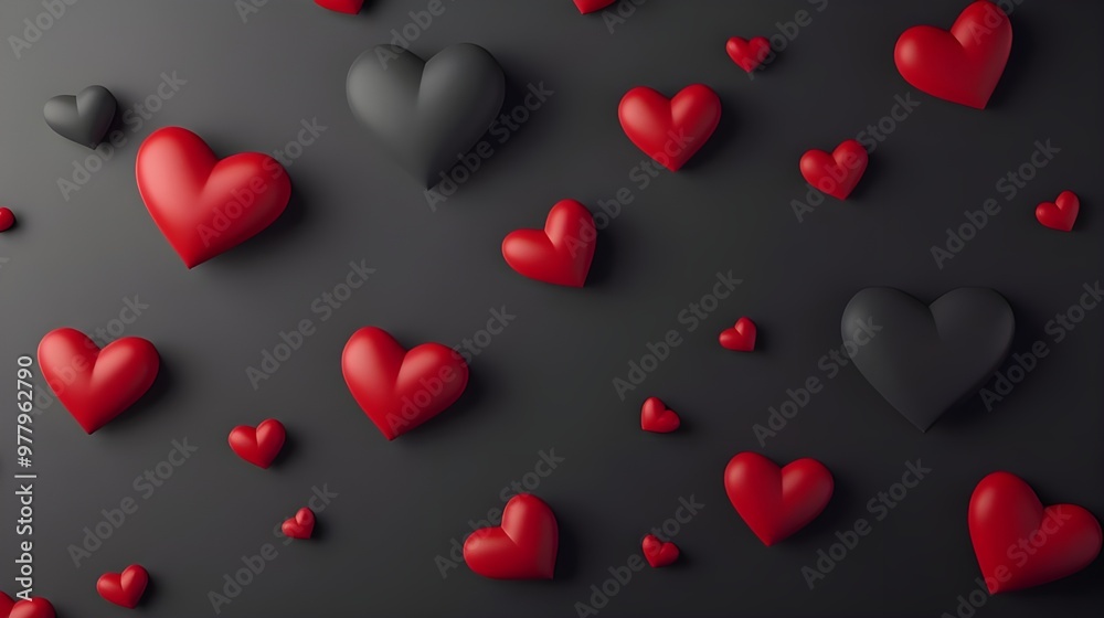 Valentine Day gray sale banner with floating hearts Valentine Day gray sale banner with floating hearts