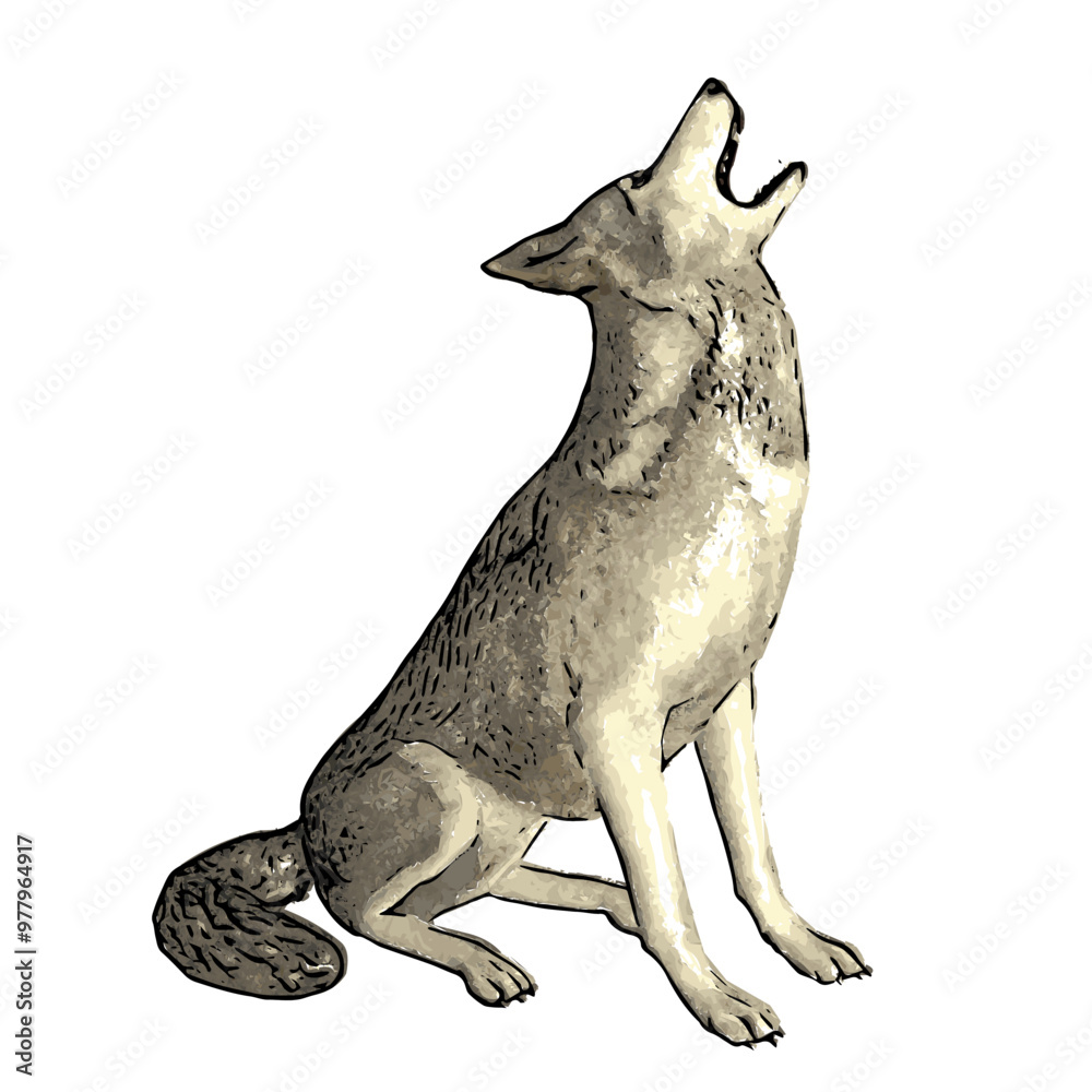 Fototapeta premium Howling wolf vector ilustration design 