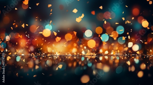 Colorful confetti as abstract party wallpaper background header