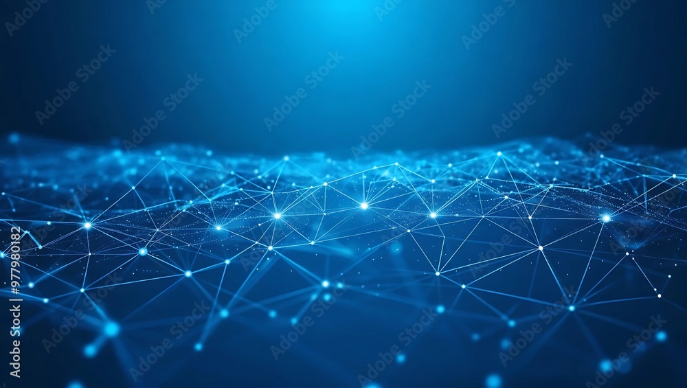 Blue abstract digital wave background showcasing big data visualization with intricate lines and scientific elements, Generative AI. Blue abstract digital wave background showcasing big data visualization with intricate lines and scientific elements, Generative AI.