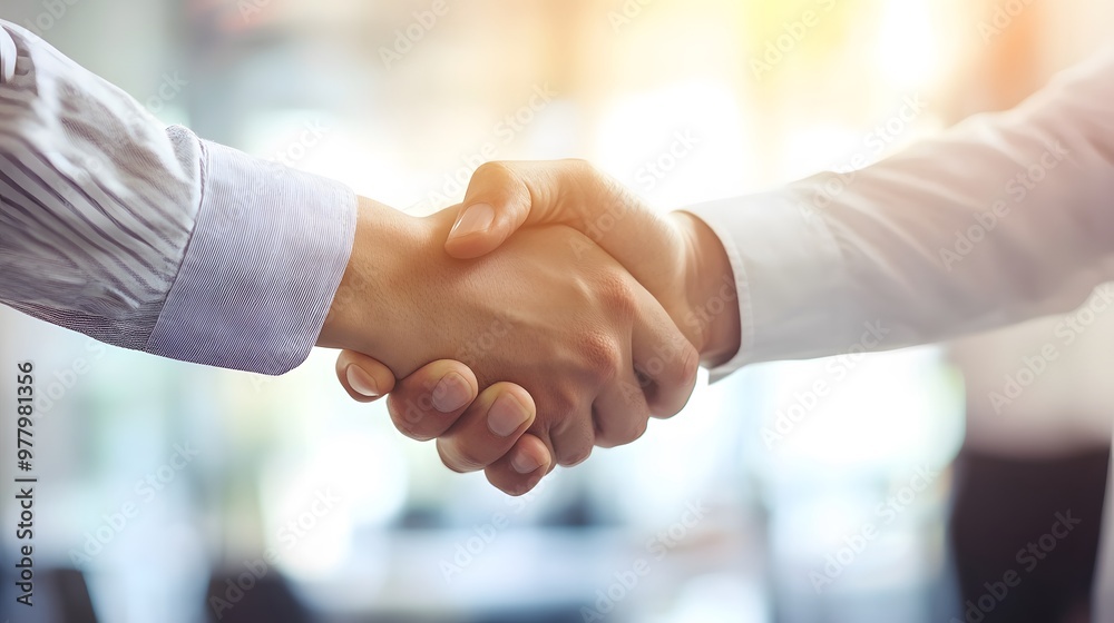 Close-up of Two Hands Shaking in a Business Agreement Close-up of Two Hands Shaking in a Business Agreement