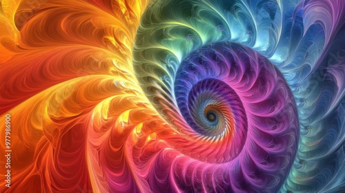 Hypnotic and relaxing fractal spiral. Satisfying loop