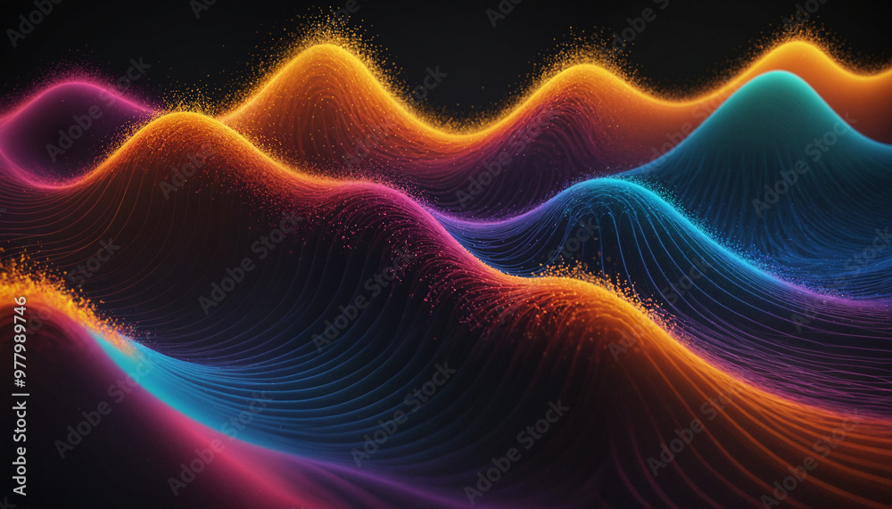 Fototapeta premium Digital Waves Art | Neural Networks in Color