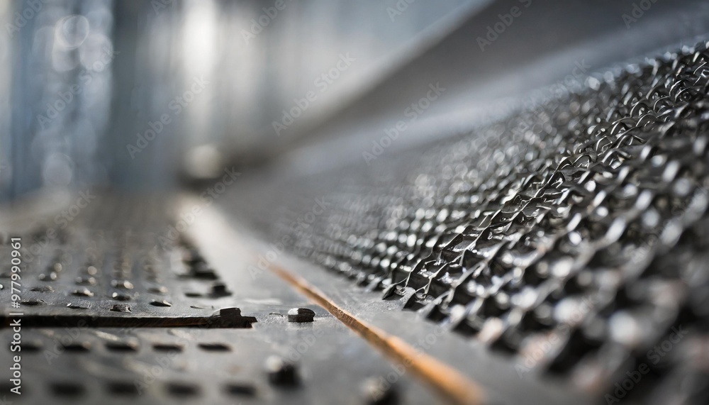 Metallic texture with depth of field on an industrial background Metallic texture with depth of field on an industrial background