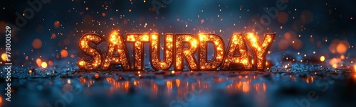 Glowing sign that says saturday on it