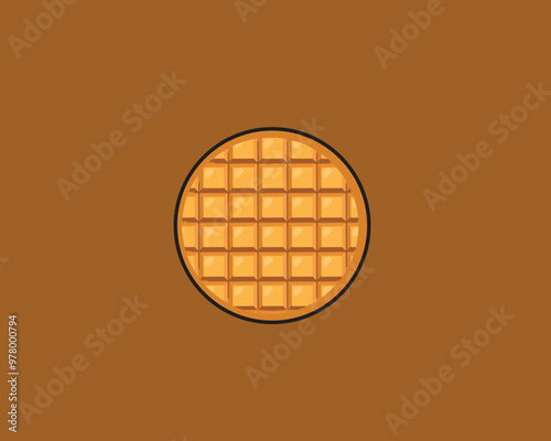 round waffle vector illustration