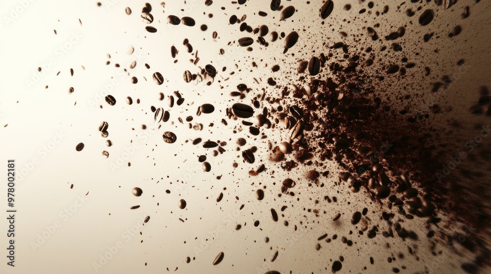 Coffee Beans and Ground Coffee Explosion Coffee Beans and Ground Coffee Explosion