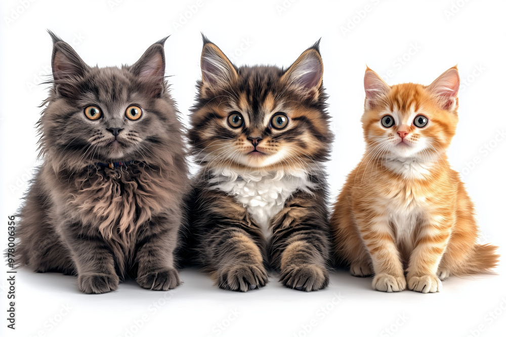 Three Adorable Kittens Sitting Together Three Adorable Kittens Sitting Together